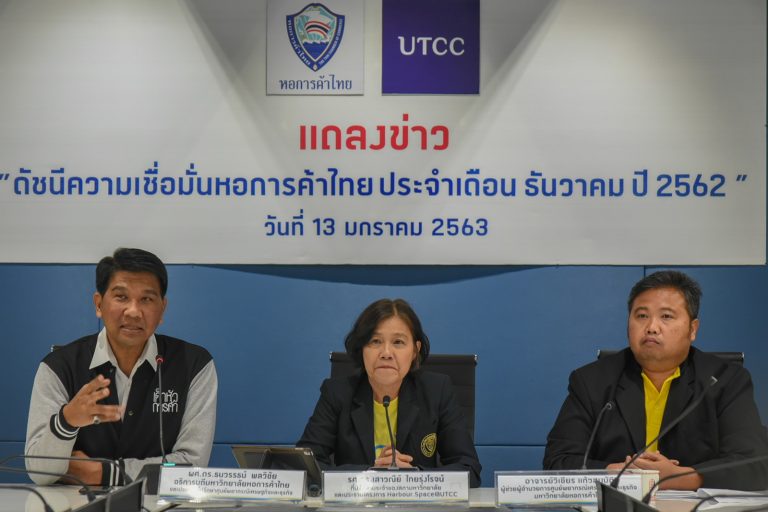 แถลงข่าวดัชนี ม.หอการค้าไทย แถลงผลสำรวจดัชนีความเชื่อมั่นหอการค้าไทย เดือน ธันวาคม 2562