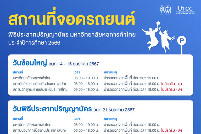 จุดจอดรถยนต์งานรับปริญญา